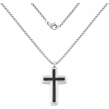 Řetízek STŘÍBRNÝ ŘETÍZEK S KŘÍŽEM Z CHIRURGICKÉ OCEL