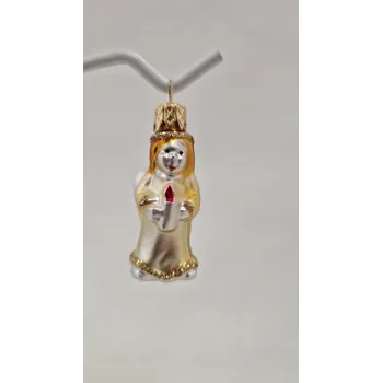 Vánoční dekorace Skleněná Vánoční Koule na Vánoční Stromeček - Zlatý Andílek