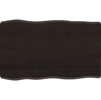 Konferenční stolek Deska stolu, tmavě hnědá 80x50x(2-6) cm dřevo s přírodní hranou