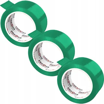 Lepicí páska Balicí páska Pakova zelená, šířka 48 mm, délka 90 m, 3 ks