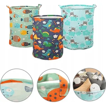 Úložný box Koš na hračky 80l Sada 3 nádob na hračky Organizér do pokoje