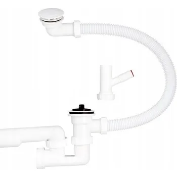 Sifon Vanový sifon s přepadem a vývodem na pračku, plastové sítko Hydroland