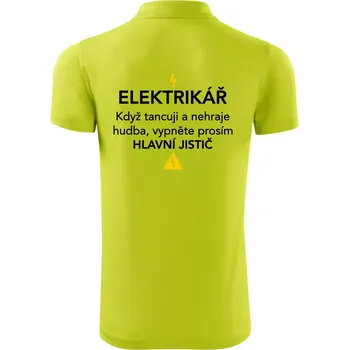Pánská košile Elektrikář - hlavní jistič - Nápis na zádech - Polokošile Victory sportovní (dresovina) - L ( Limetková )