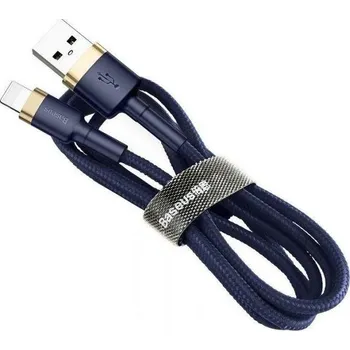 Datový kabel Baseus Cafule nabíjecí/datový kabel USB na Lightning 2,4A 1m, zlatá-modrá