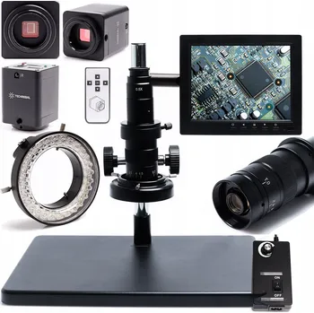DIGITÁLNÍ MIKROSKOP 10A S KAMEROU TECHREBAL, OSVĚTLENÍ 56X LED, 8" DISPLEJ