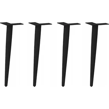 Stolová podnož NOHY KE KONFERENČNÍMU STOLKU VE TVARU KUŽELE 4 KS ČERNÉ 30-31CM OCELOVÉ