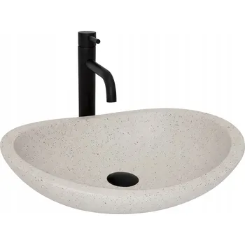 Umyvadlo Umyvadlo na desku oválné Rea Leona 46,5 cm béžové