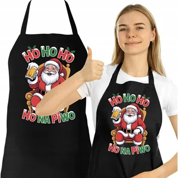 Kuchyňská zástěra Vánoční kuchyňská zástěra dárek VÁNOCE Vtipná HO HO HO na PIVO TETA