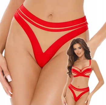 Kalhotky Dámské kalhotky RED TANGA XXL AXAMI V-10505 béžové Tyl