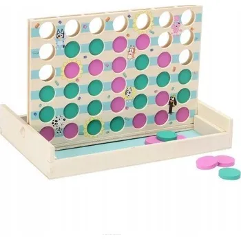 Dřevěná hračka Dřevěná vzdělávací hra 4 v řadě, hračka pro děti, hry, Bluey