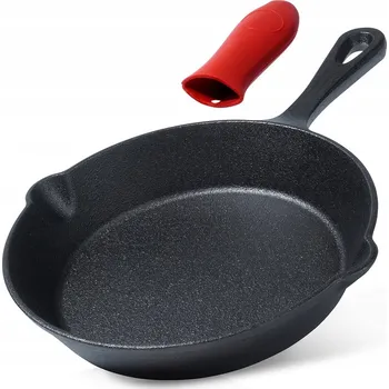 Pánev Litinová grilovací pánev na oheň, do trouby, na plyn i indukci, talíř 20 cm