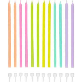 Dortová svíčka Tala svíčky na dort dlouhé neonové 12 ks