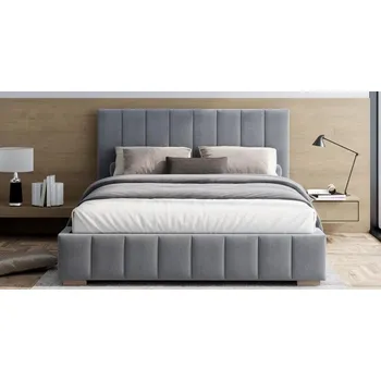 Postel Čalouněná postel AUSTIN 90x200 cm Šedá Paris s úložným prostorem kovový rošt