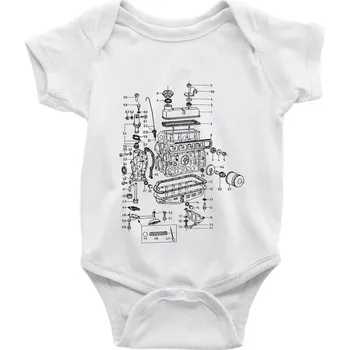 Kojenecký body Motor škoda 105-136 - Body kojenecké s krátkým rukávem - Krátký r. do 3 měs ( Bílá )