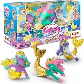 Figurka GALUPY Mermaid Gold Edition SADA 3 FIGUREK JEDNOROŽCE MOŘSKÉ PANNY ZLATÝ OCAS