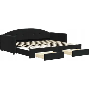 Ložnice Čalouněná dvoulůžková postel VidaXL 90x200 cm černá