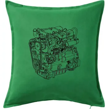 Polštář Motor Zetor Z 1006 - Polštář 50x50 - 50x50 - Včetně výplně ( Středně zelená )