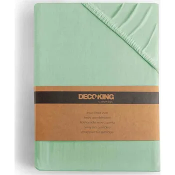 Prostěradlo Bavlna Prostěradlo DecoKing 120x200 + 30cm mátově modré