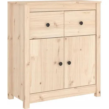 Komoda Dřevěná Boční Skříňka z Masivního Borovicového Dřeva 70x35x80 cm