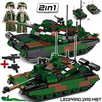 ostatní stavebnice Stavebnice Tank LEOPARD 2A5 NĚMECKÝ 2. verze v 1. balení ARMÁDA 2 Figuri+ LEGO ZBRAŇ