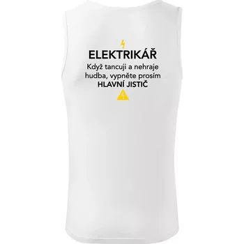 Pánské termoprádlo Elektrikář - hlavní jistič - Nápis na zádech - Tílko pánské Core - L ( Bílá )