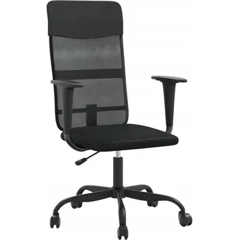 Kancelářská židle výškově nastavitelná černá síťovina a koženk