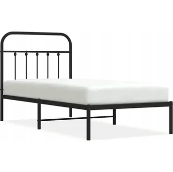 Postel Černý kovový rám postele 207 x 95 x 100 cm s úložným prostorem