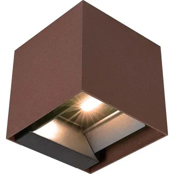 Nástěnné svítidlo Solární nástěnné svítidlo V-TAC 9W LED COB Nastavitelné Hnědá Corten Kostka 15x15