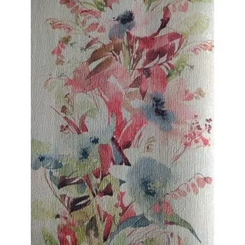 Tapeta 3D tapeta panel – květiny, červeno-šedá, bez nutnosti sesazování vzoru