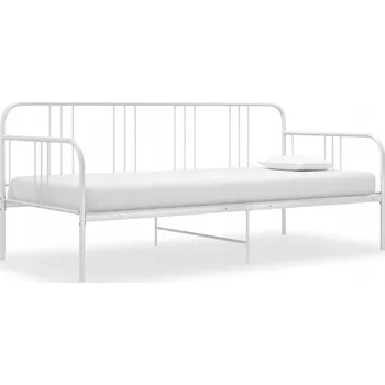 Pohovka Bílá rozkládací pohovka, kovový rám 206 x 95 x 88 cm