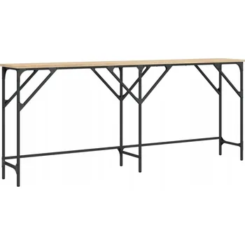 Konferenční stolek Konzolový stolek s kovovým rámem, dub sonoma, 180x29x75 cm