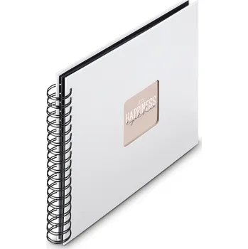 Fotoalbum Hama album klasické spirálové FINE ART 28x24 cm, 50 stran, bílá, černé listy