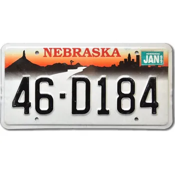 Plechová cedule Americká SPZ Nebraska Chimney 46-D184