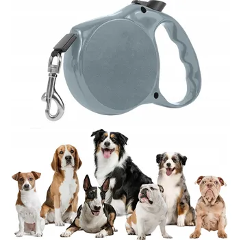 Vodítko pro psa VODÍTKO SILNÁ, LEHKÁ, ROLOVACÍ PÁSKA PRO PSA KOČKU, DLOUHÁ, AUTOMATICKÁ ZÁMKA 5 M