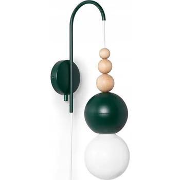 Nástěnné svítidlo Nástěnná lampa Loft Bala tmavě zelená strukturovaná