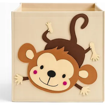 Úložný box PLSTĚNÝ ÚLOŽNÝ BOX NA HRAČKY 30 X 30 X 30 CM HNĚDÝ SKLÁDACÍ