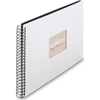 Fotoalbum Hama album klasické spirálové FINE ART 36x32 cm, 50 stran, bílá, černé listy