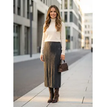 Dámská sukně Dámská sukně KIXMI ORIA TMAVĚ ŠEDÝ MELÍR S