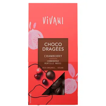 Čokoláda Vivani Čokodražé brusinky 75 g bio BIO VEGAN Množství: 1 ks