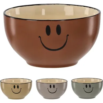 Miska d18cm polév. ÚSMĚV, 3barvy, porcelán