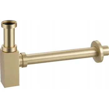 Sifon Mosazný Umyvadlový Sifon Čtvercový, Kartáčované Zlato Balneo, 24×33×5 cm