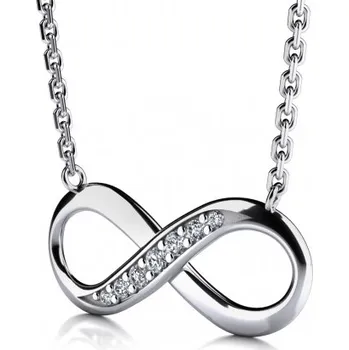 Řetízek Couple, Náhrdelník Infinity – bílé zlato se zirkony, délka 47 cm, 585-68-5-0673.1B00.0.47.001.33