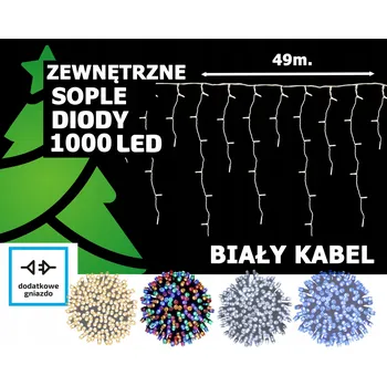 IP kamera Venkovní rampouchy 1000 LED 49 metrů BÍLÝ KABEL s možností propojení FLASH