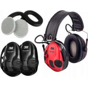 Aktivní sluchátka 3M Peltor SportTac, chrániče sluchu, červená