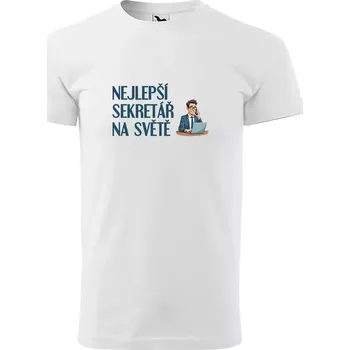 Sablio Tričko s potiskem Nejlepší sekretář na světě - bílé 5XL