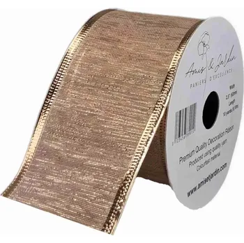 Stuha Stuha organzová s drátkem bronzová 9.1 m