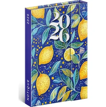Diář NOTIQUE Týdenní magnetický diář Citrony 2026, 11 x 16 cm