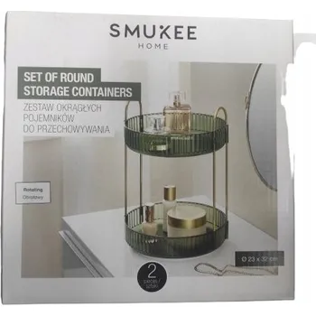 Úložný box Sada kulatých úložných boxů, organizér SMUKEE HOME, zelená barva