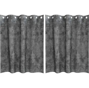 Obraz Aksamitné závěsy šedé 140 x 140 cm, sada 2 ks