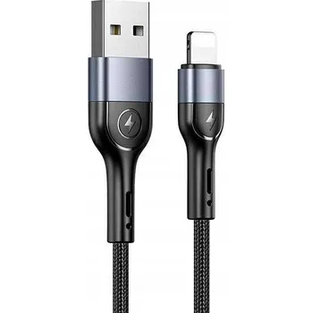 Datový kabel USAMS Pletený kabel U55 2A Lightning černý 1m SJ448USB01 (US-SJ448)